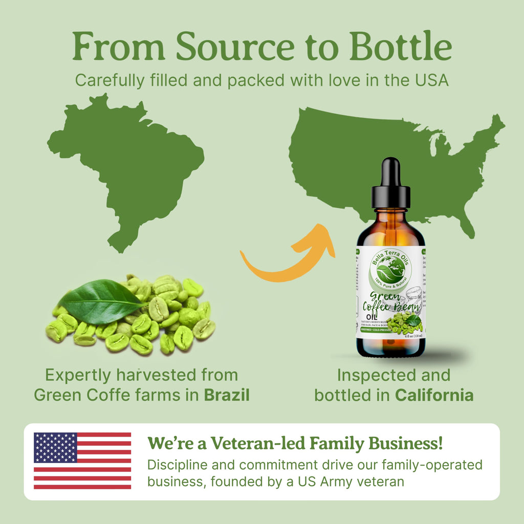 Bella Terra Oils – Green Coffee Bean Oil 16oz for Radiant Skin