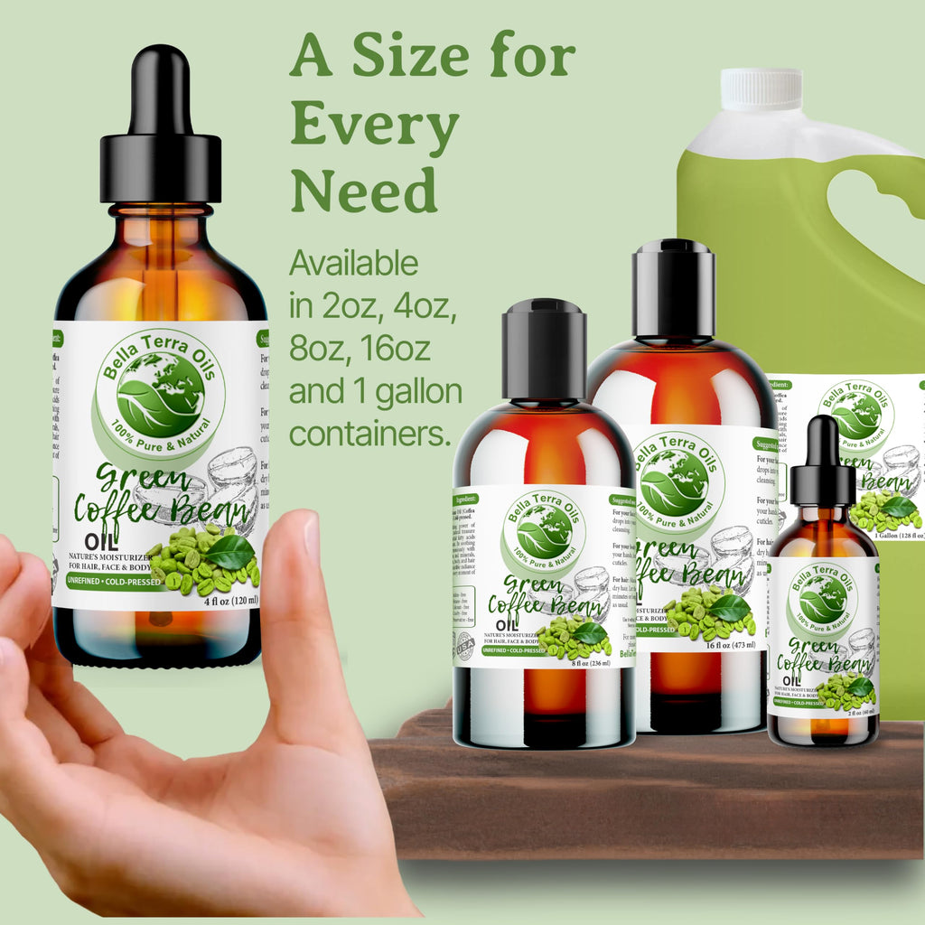Bella Terra Oils – Green Coffee Bean Oil 16oz for Radiant Skin