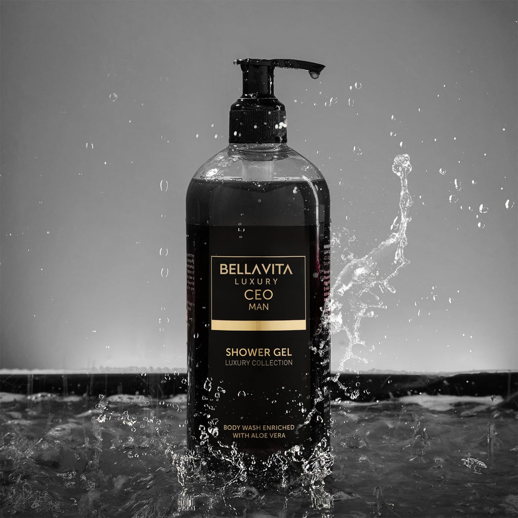 Bella Vita Luxury CEO MAN Body Wash – Refreshing Shower Gel with Aloe Vera & Charcoal Powder, 500 ml