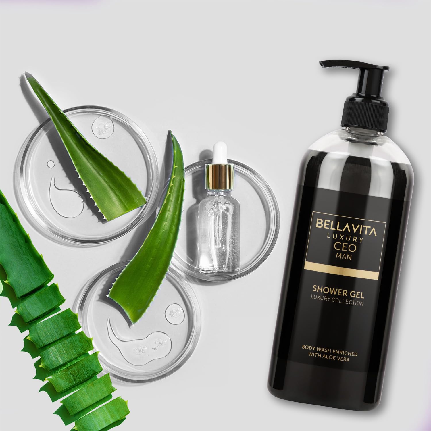 Bella Vita Luxury CEO MAN Body Wash – Refreshing Shower Gel with Aloe Vera & Charcoal Powder, 500 ml