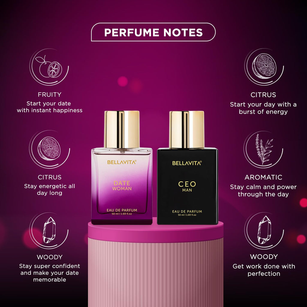 Bella Vita Luxury CEO Man & Date Woman Gift Set – 2x50ml Eau de Parfum for Him & Her