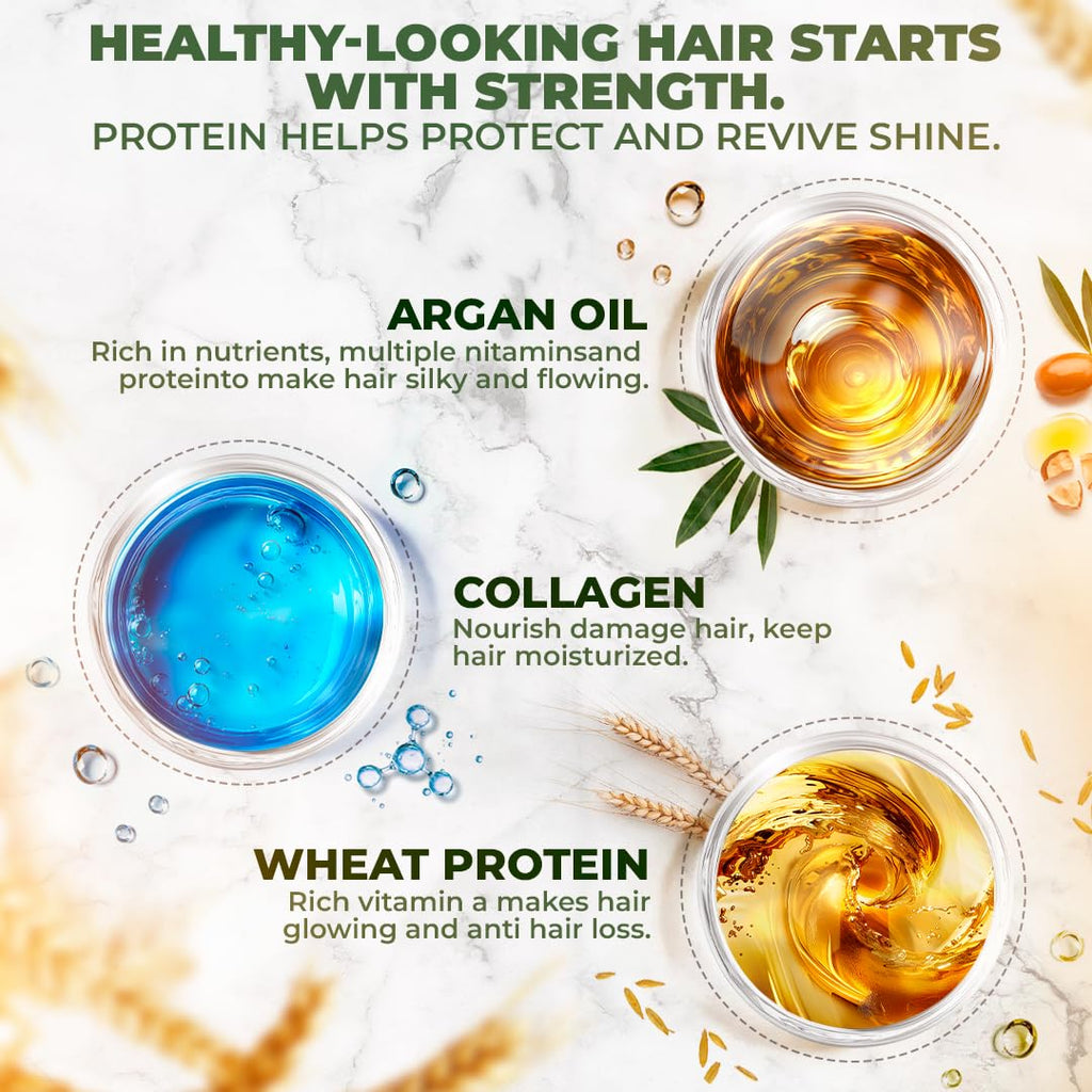 Bellahair Hydrating Collagen Hair Mask – 17oz for Dry Damaged Hair | Hydrolyzed Keratin, Argan Oil & Botanical Extracts