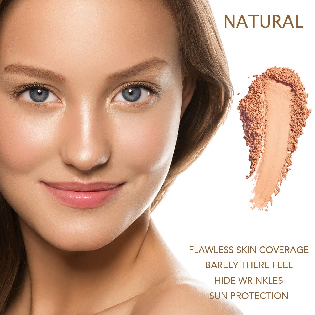 Bellaterra Cosmetics BellaTerra Mineral Powder Foundation – Latte (Medium Warm) | Buildable Matte Coverage, 9g