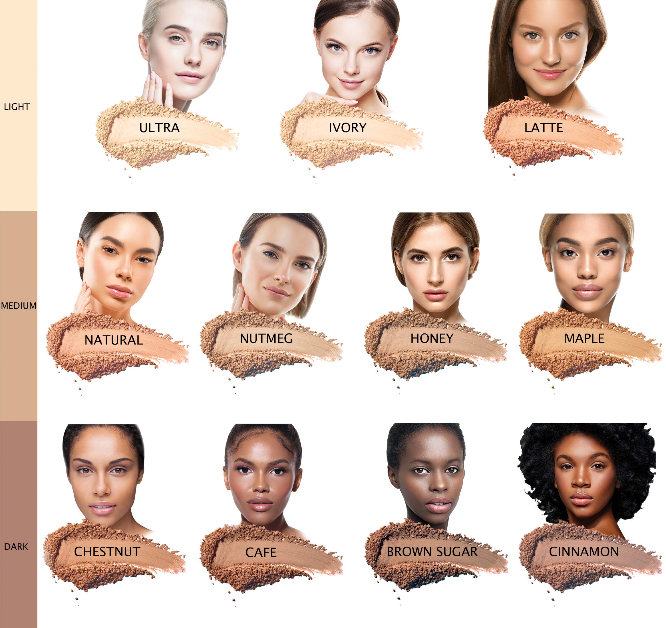 Bellaterra Cosmetics BellaTerra Mineral Powder Foundation – Latte (Medium Warm) | Buildable Matte Coverage, 9g