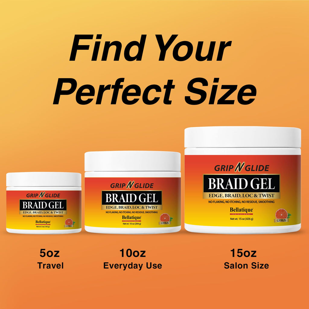 Bellatique Grip N Glide Braiding Gel – Maximum Hold for LOCs & Twists, No Flaking