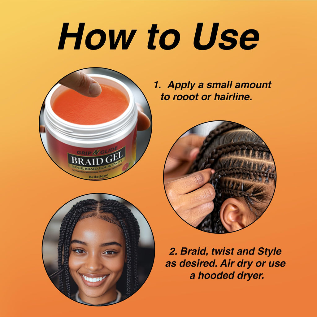 Bellatique Grip N Glide Braiding Gel – Maximum Hold for LOCs & Twists, No Flaking