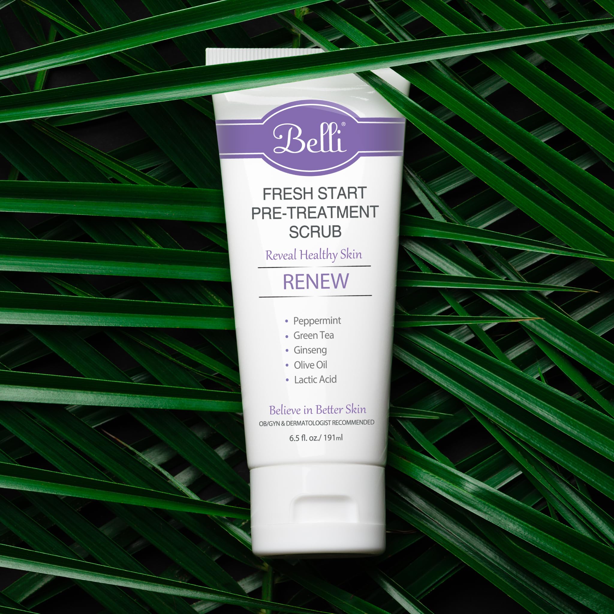 Belli Fresh Start Pre-Treatment Scrub | Gentle Exfoliating Cleanser for All Skin Types, 6.5 oz