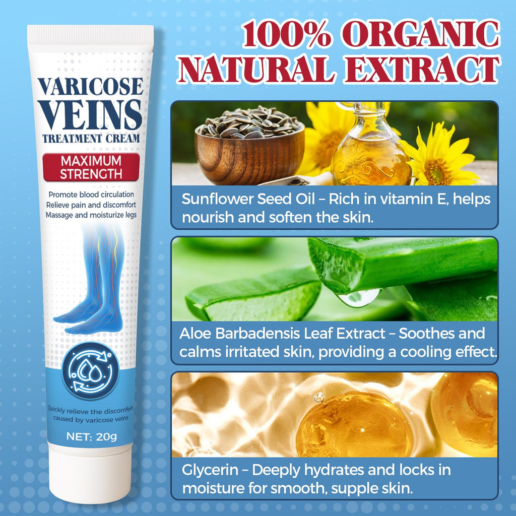 Bellisinno Varicose Veins Cream for Legs – Soothe Tired Legs, Improve Circulation