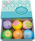 Bellisso Bath Bombs Gift Set – Six XXL 4.1 oz Fizzies, Dead Sea Salt, Cocoa & Shea Oils