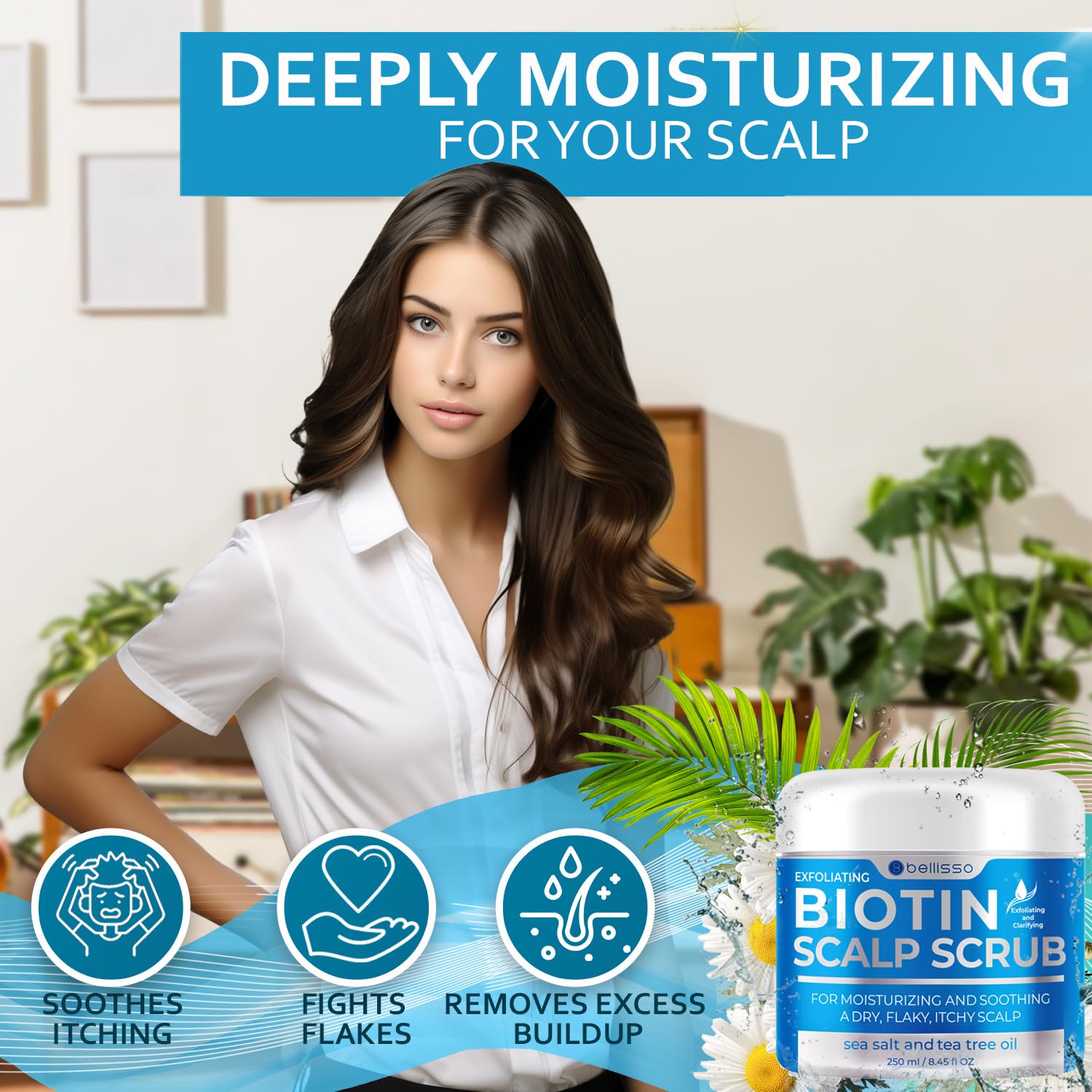 Bellisso Biotin Scalp Scrub - Exfoliate Dry Scalp & Build-Up