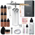 Belloccio Complete Cordless Airbrush Makeup System – 18-Piece Kit with 4 Tan Foundations