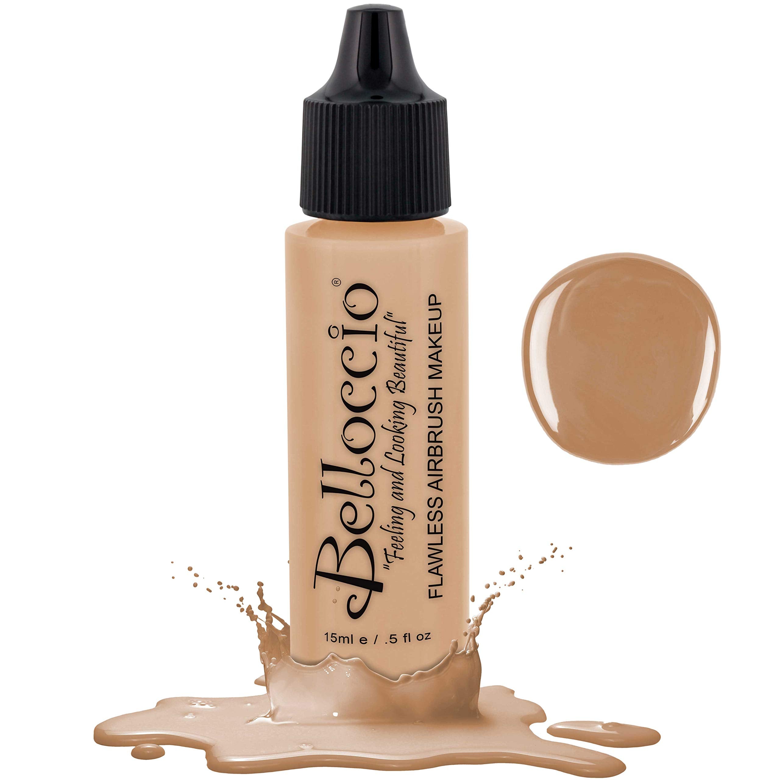 Belloccio Professional Airbrush Makeup Foundation Ivory – 1/2 oz (Light–Medium, Neutral Pink/Yellow Undertones)