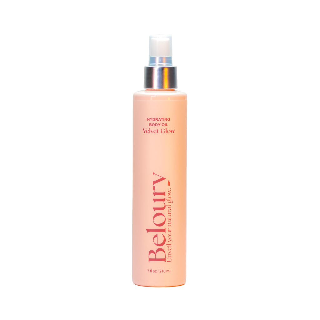 Beloury Velvet Glow Hydrating Body Oil 7 fl oz – Argan Oil, Vegan, Paraben & Silicone Free