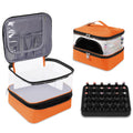 Beloving Clear Nail Polish Organizer – Double-Layer Case for 30 Bottles & Included Nail Dryer | Portable Orange