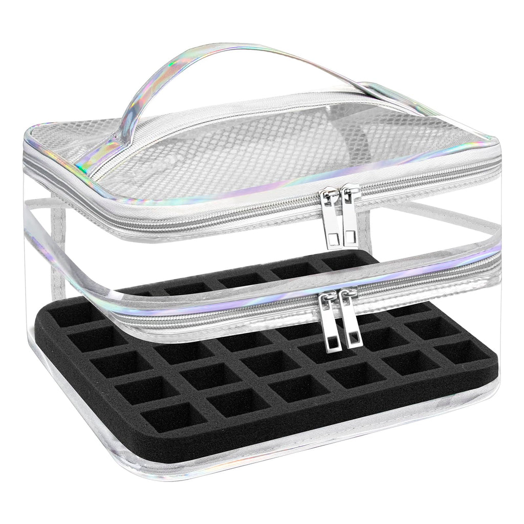 Beloving Nail Polish Organizer – Clear Double-Tier Case for 30+ Bottles | Travel-Ready