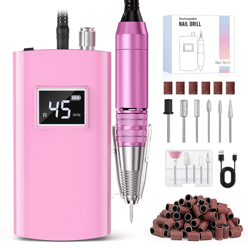 Beloving Portable Nail Drill 45000RPM – Cordless Nail File Kit (11 Bits, 50 Bands)