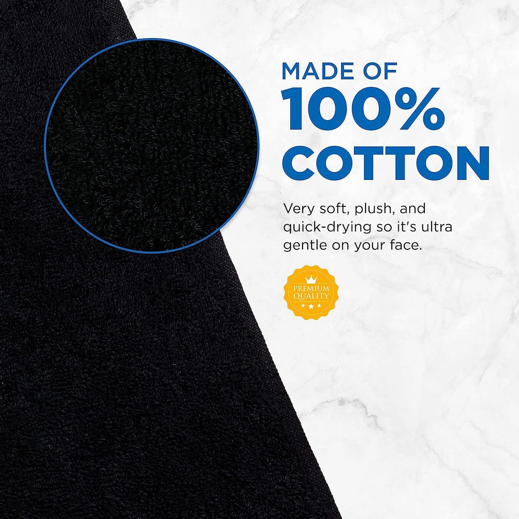 Ben Kaufman Makeup Remover Face Washcloths – 144 Pack, 13 x 13 in, 100% Cotton, Reusable