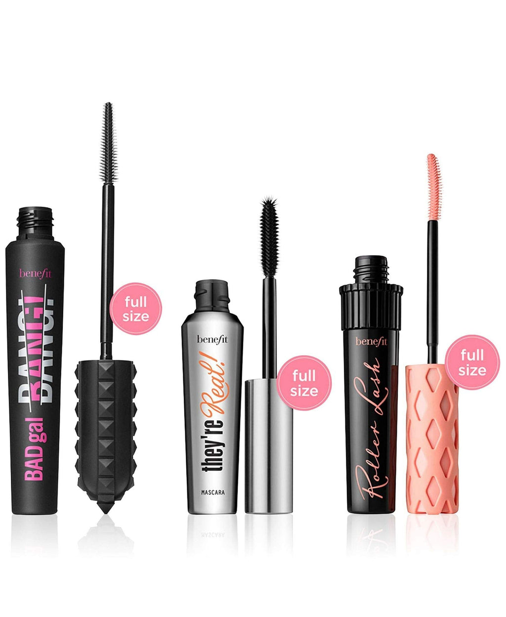 Benefit Cosmetics Mascara 3-Piece Full Size Set – They're Real, Bad Gal Bang & Roller Lash (Value $72)