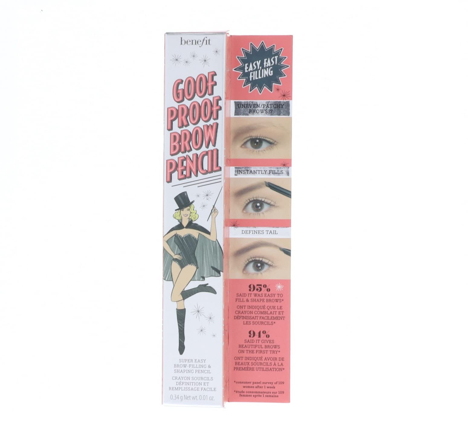 Benefit Goof Proof Brow Pencil DLX 0.01 oz — Shade 03 Medium | Easy Shape & Fill