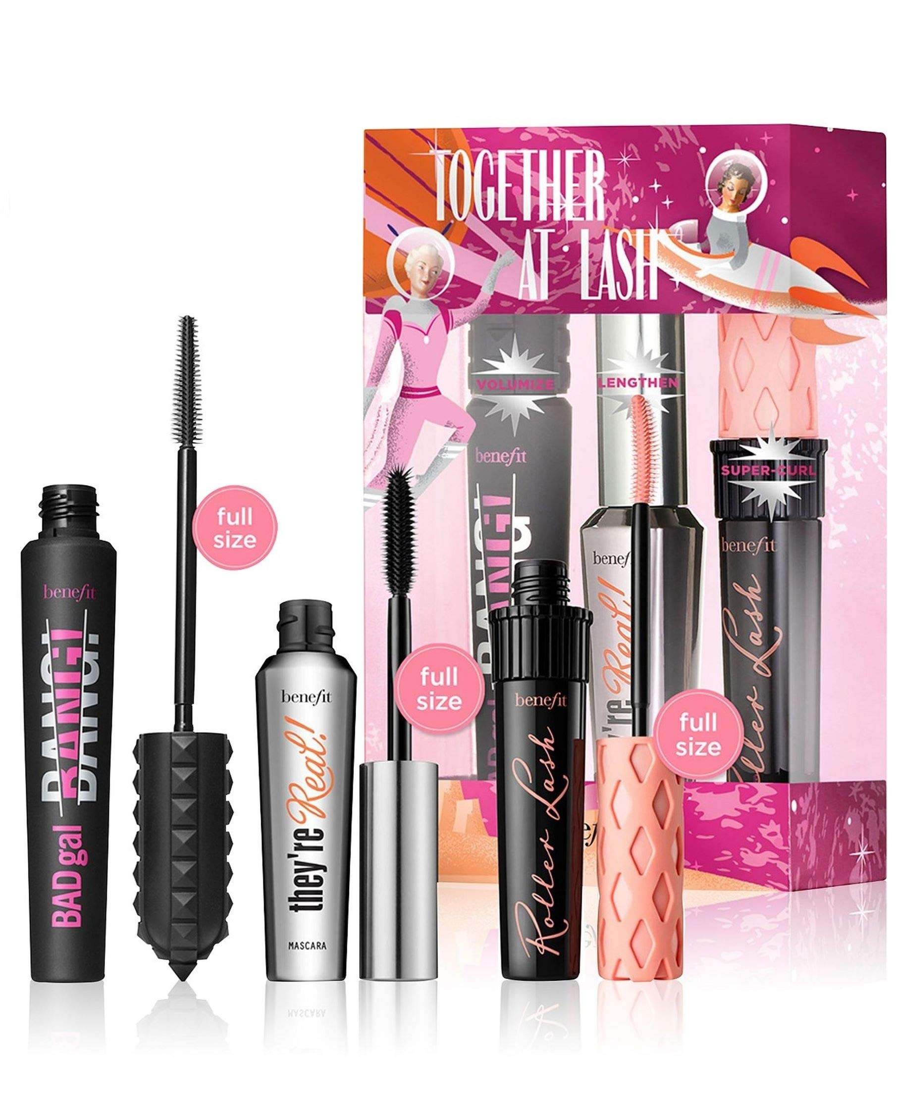 Benefit Cosmetics Mascara 3-Piece Full Size Set – They're Real, Bad Gal Bang & Roller Lash (Value $72)