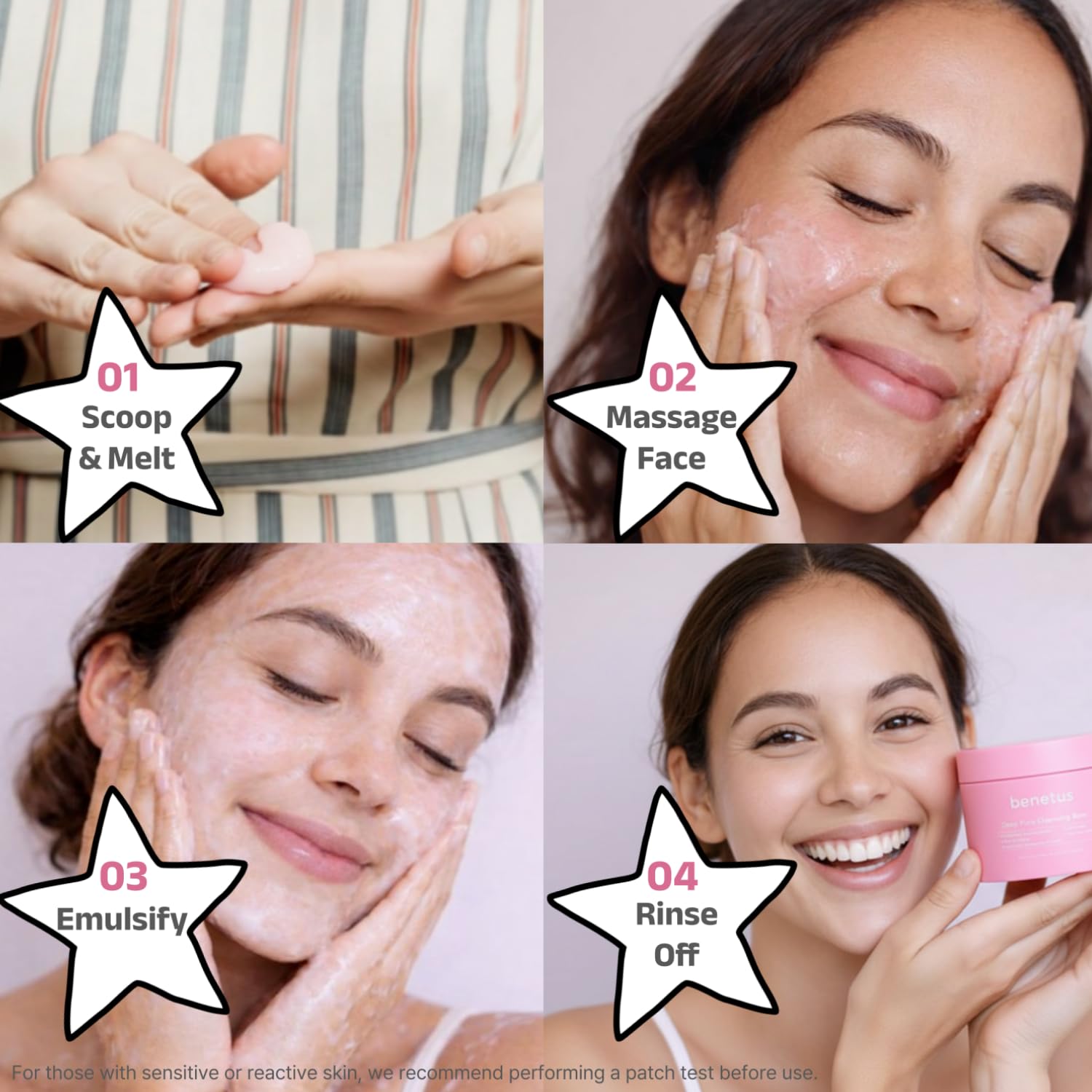 Benetus Deep Pure Cleansing Balm — Gentle Makeup Remover for Heavy Makeup, Waterproof Formulas & SPF