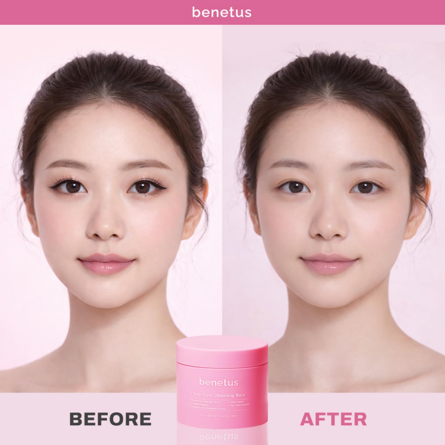 Benetus Deep Pure Cleansing Balm — Gentle Makeup Remover for Heavy Makeup, Waterproof Formulas & SPF