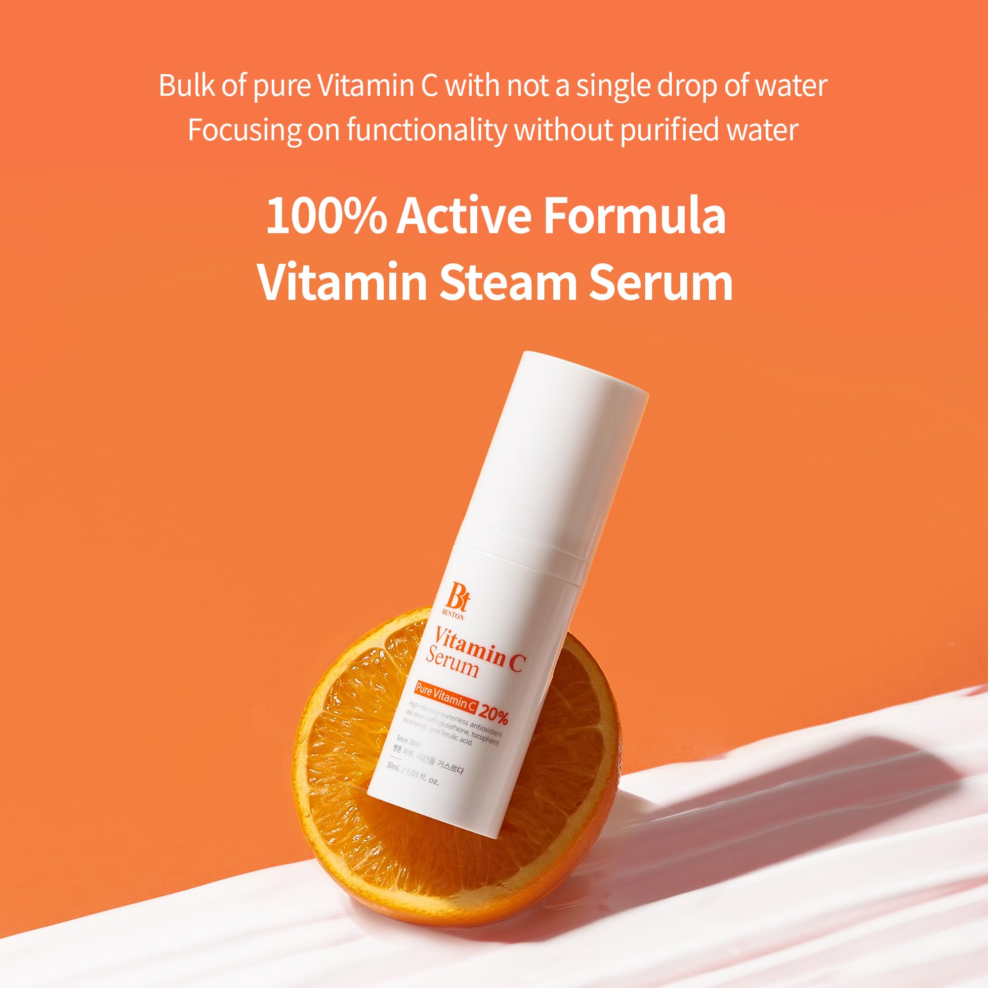 BENTON Vitamin C Serum – 20% Pure Vitamin C, Texture & Elasticity Care, All Skin Types, 1.01 fl oz