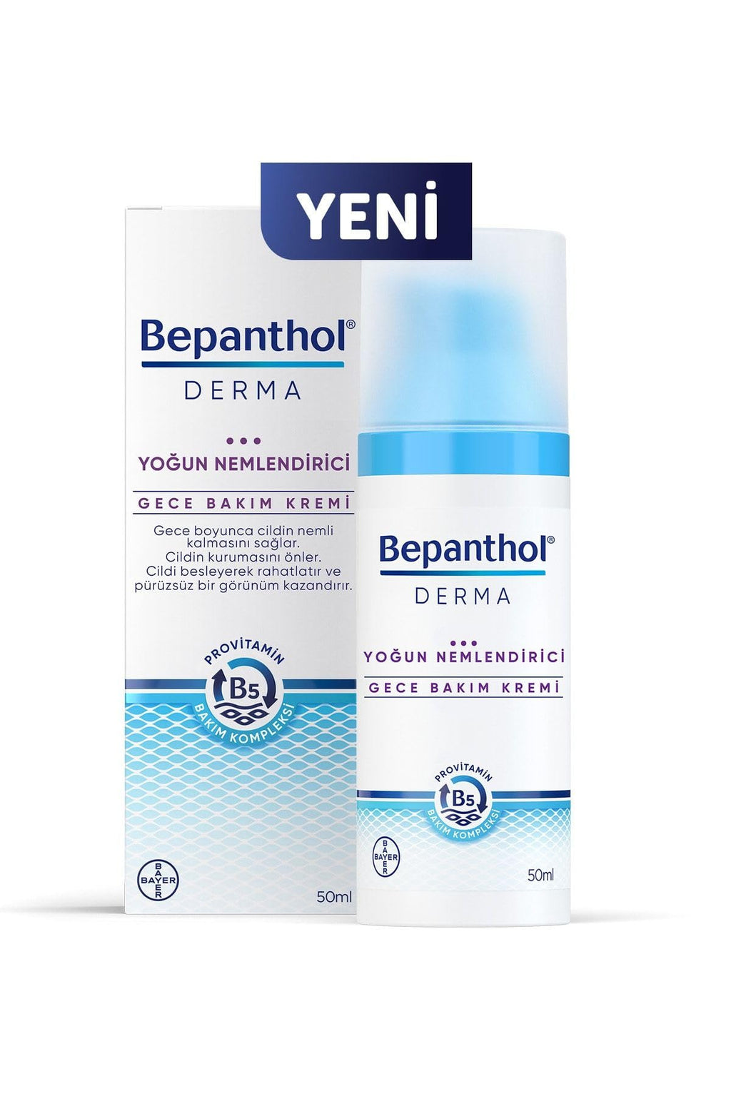 Bepanthol Derma Intensive Moisturizing Night Cream – 50 ml | Overnight Hydration