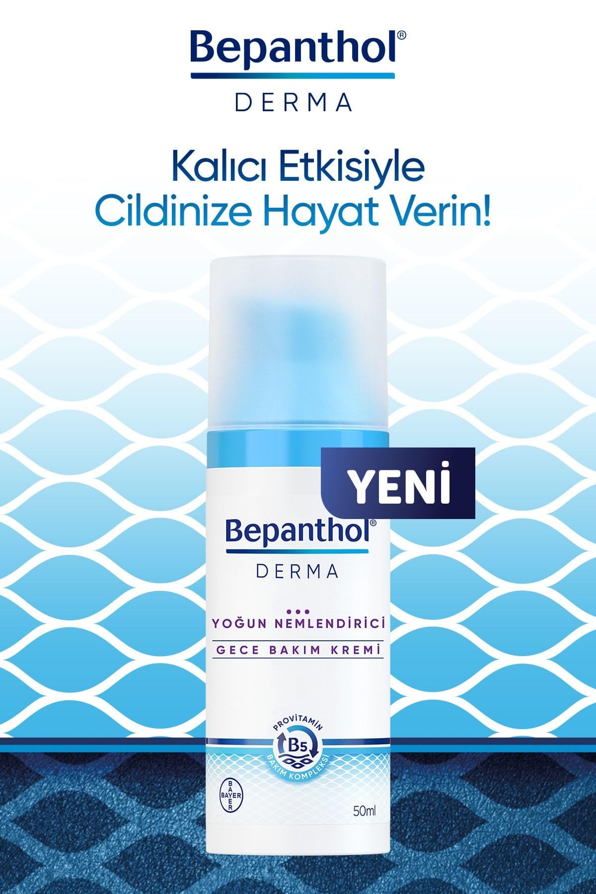 Bepanthol Derma Intensive Moisturizing Night Cream – 50 ml | Overnight Hydration