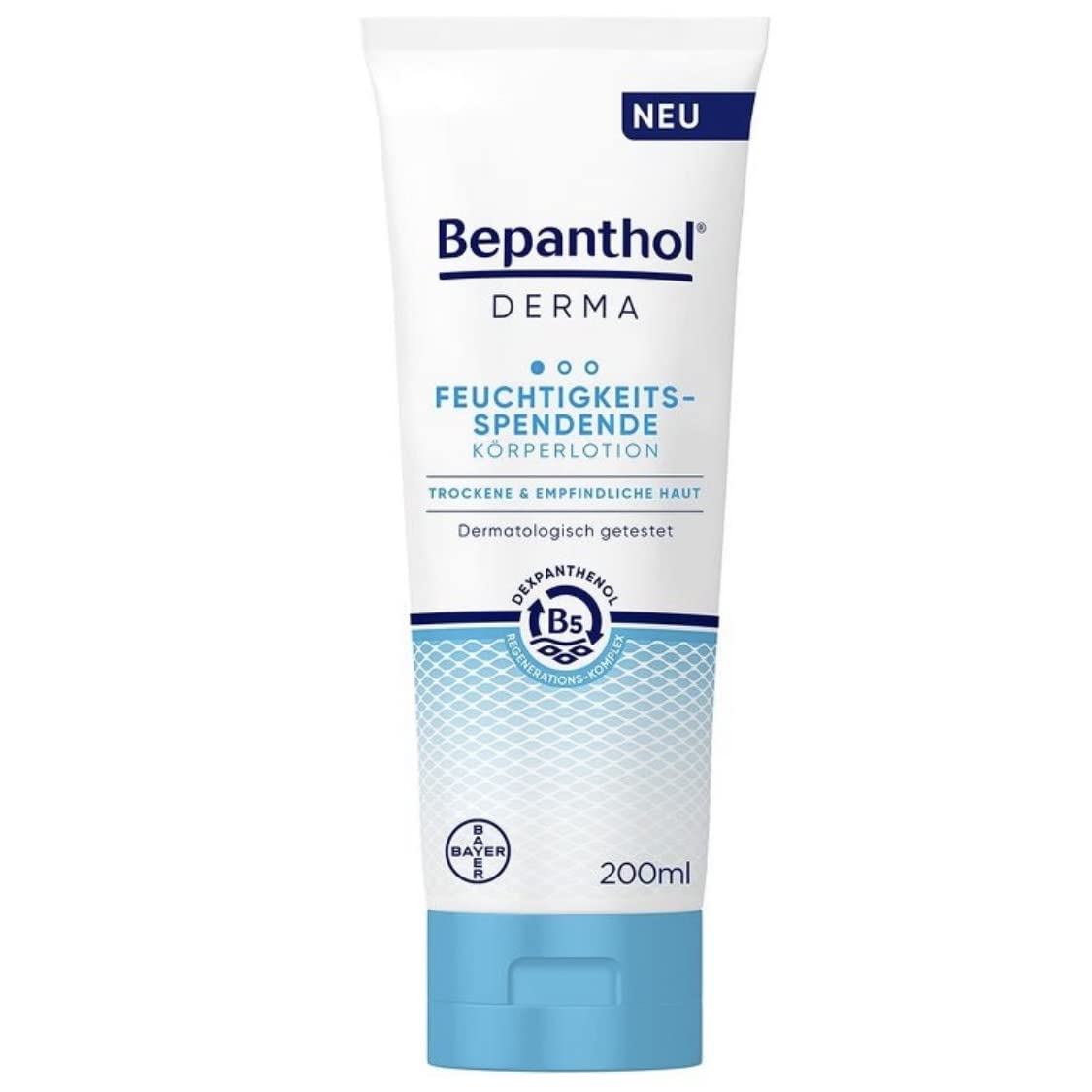 Bepanthol Derma Moisturising Body Lotion – Fragrance-Free, Quick Absorption for Sensitive, Dry Skin (200 ml)