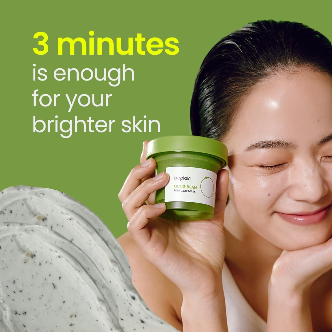 Beplain Mung Bean Pore Clay Mask – Deep Cleanse & Pore Tightening (4.05 oz)