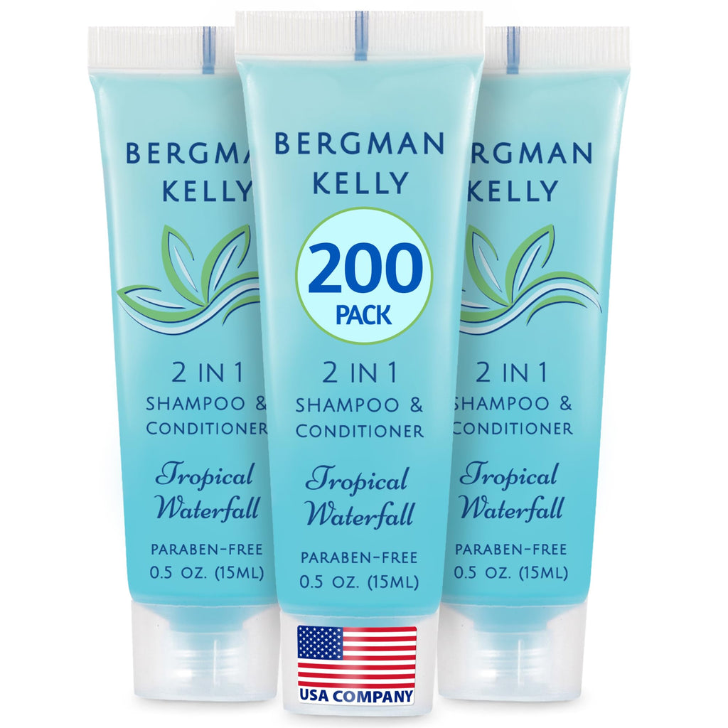 Bergman Kelly Travel Size 2-in-1 Shampoo & Conditioner - 0.5 fl oz, 200 Pack, Tropical Waterfall