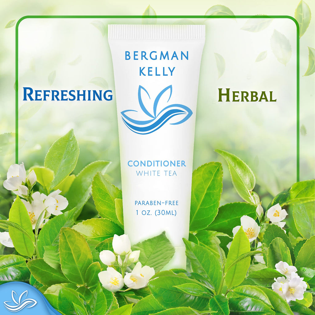 BERGMAN KELLY Hotel Conditioner White Tea — 1 oz Travel Bottles, 100-Pack