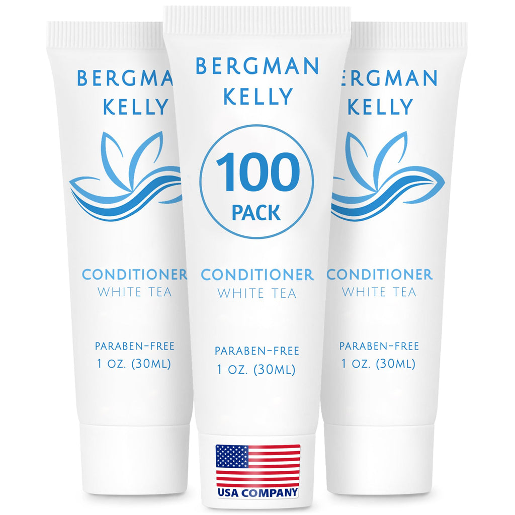 BERGMAN KELLY Hotel Conditioner White Tea — 1 oz Travel Bottles, 100-Pack