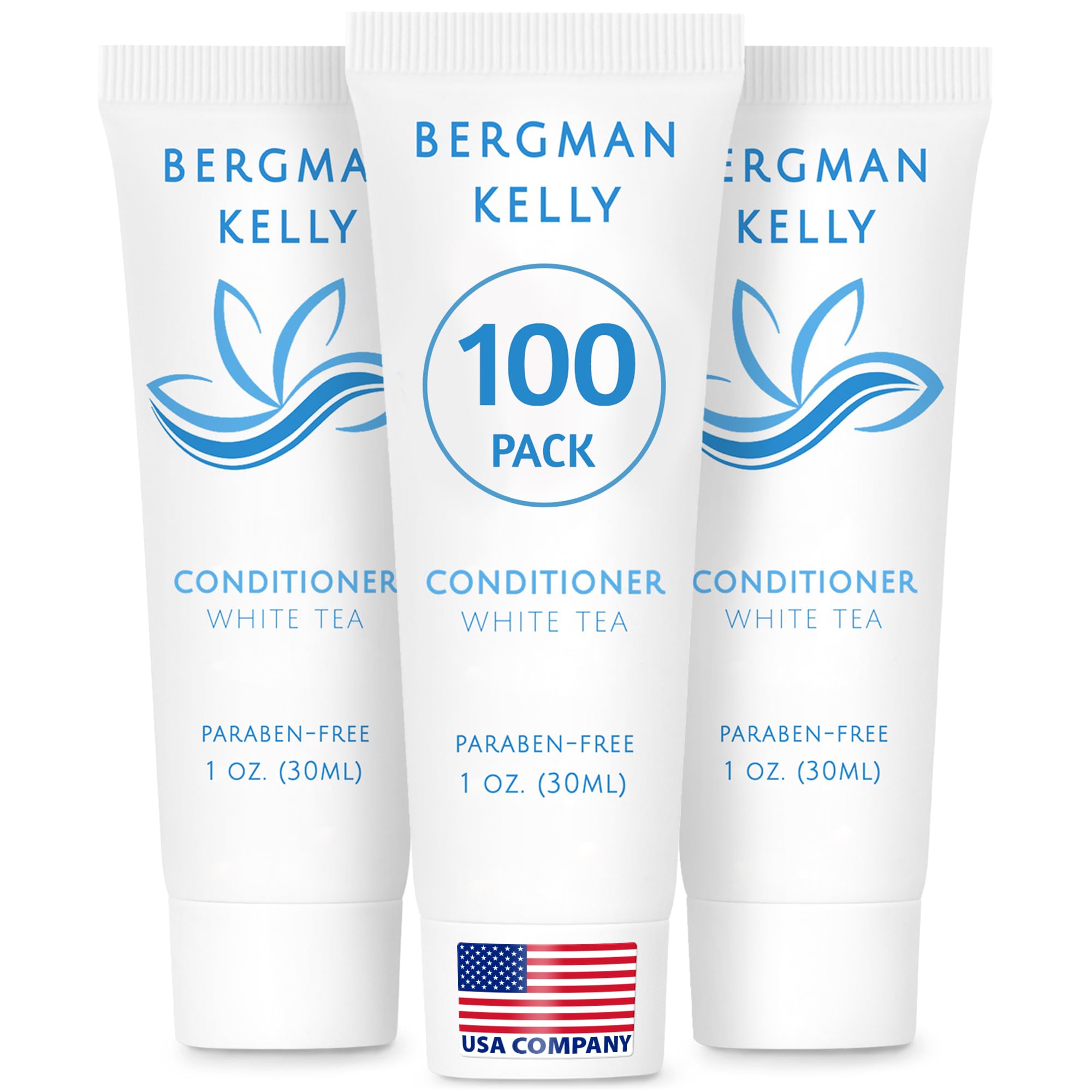 BERGMAN KELLY Hotel Conditioner White Tea — 1 oz Travel Bottles, 100-Pack
