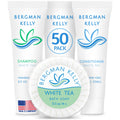 BERGMAN KELLY Round Hotel Soap Bars, Shampoo & Conditioner Set – White Tea, 150-Pack (0.5 oz each)