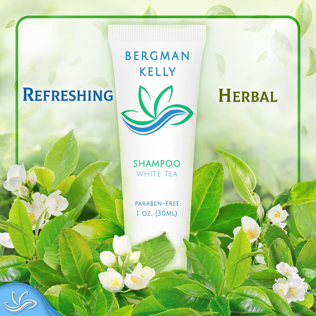 BERGMAN KELLY Travel Size Hotel Shampoo – 1oz, 100 Count, White Tea Scent