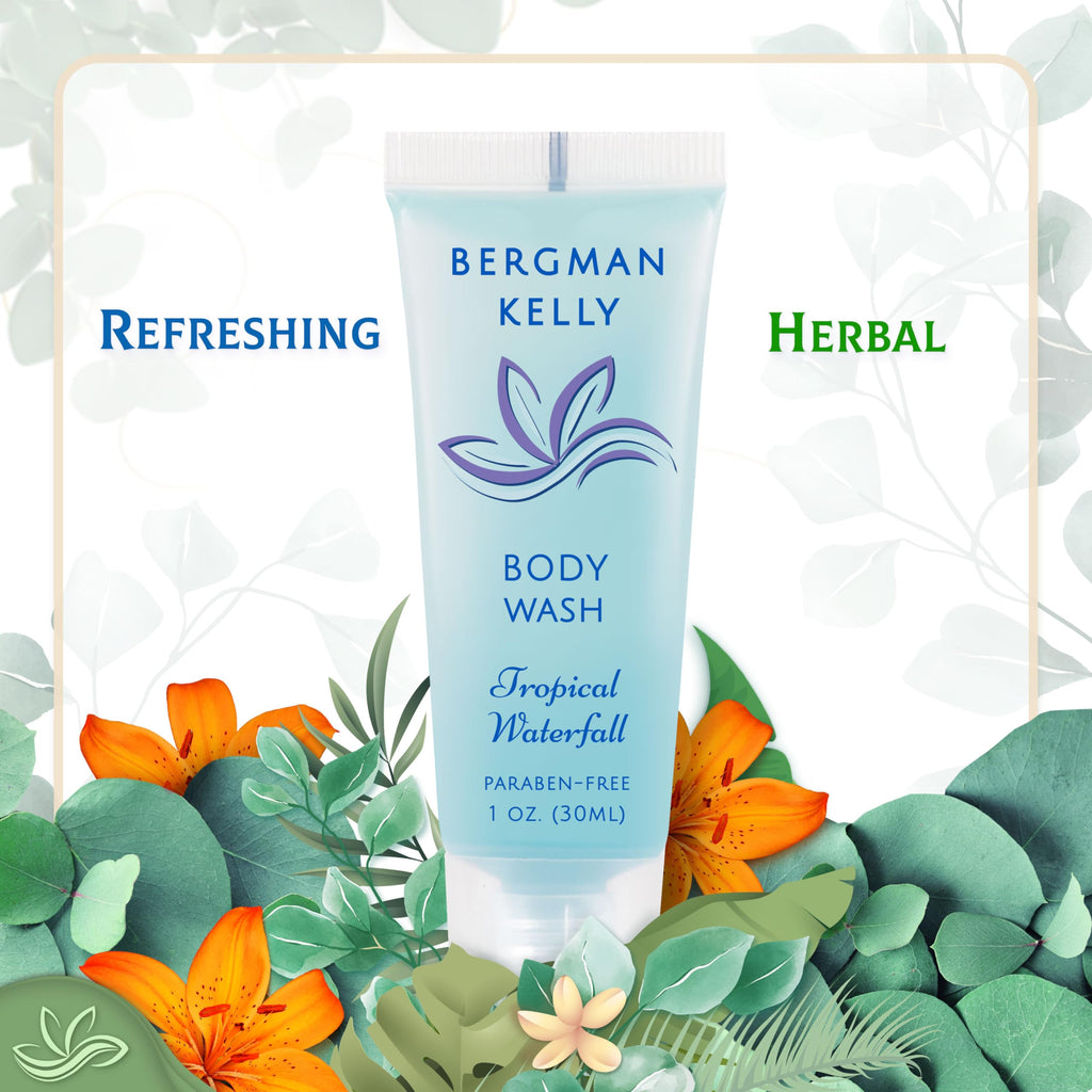 BERGMAN KELLY Travel Size Body Wash – Tropical Waterfall, 1 oz (100 Pack)