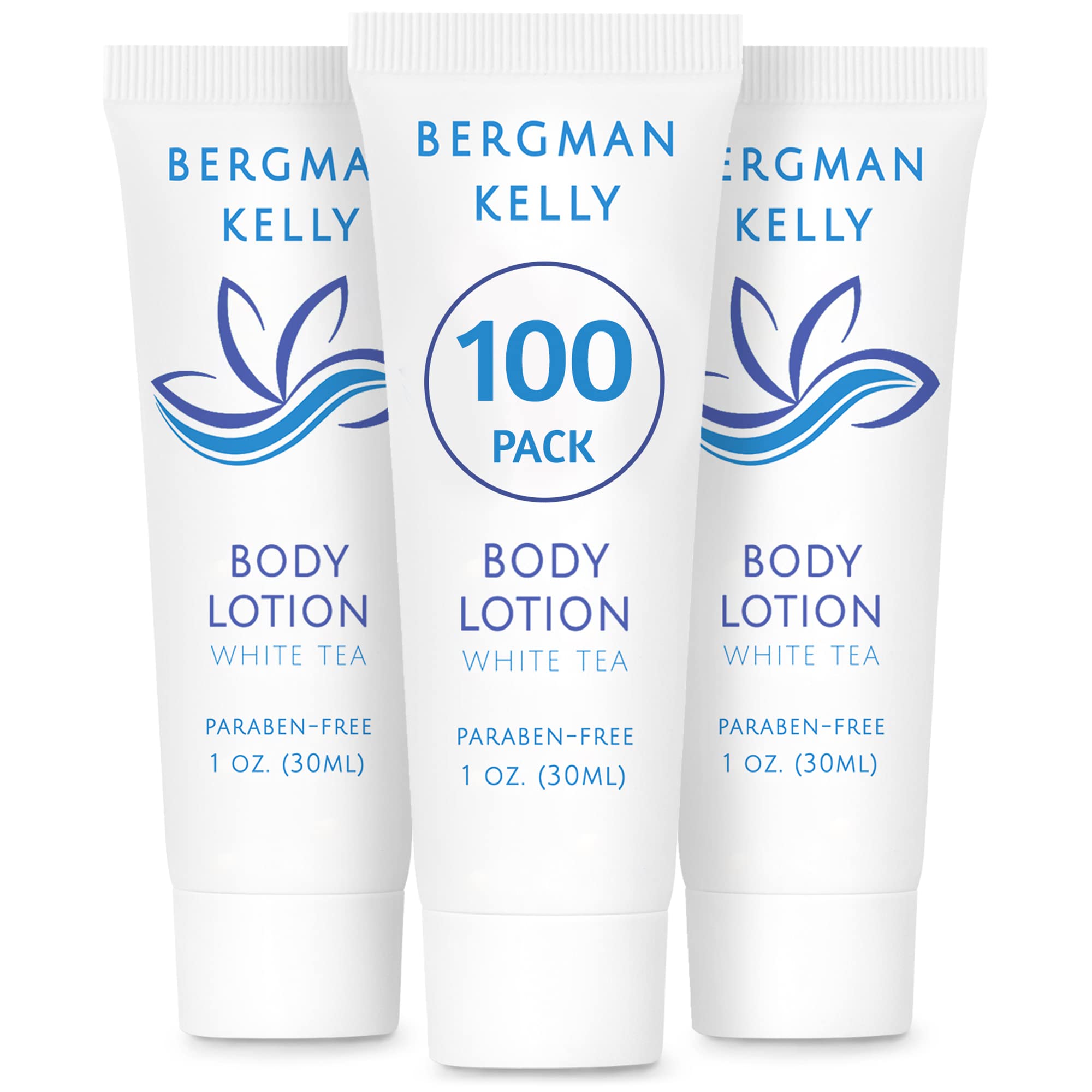 BERGMAN KELLY Travel Size Lotion 1 oz | 100 Pack White Tea – Bulk Guest Amenities
