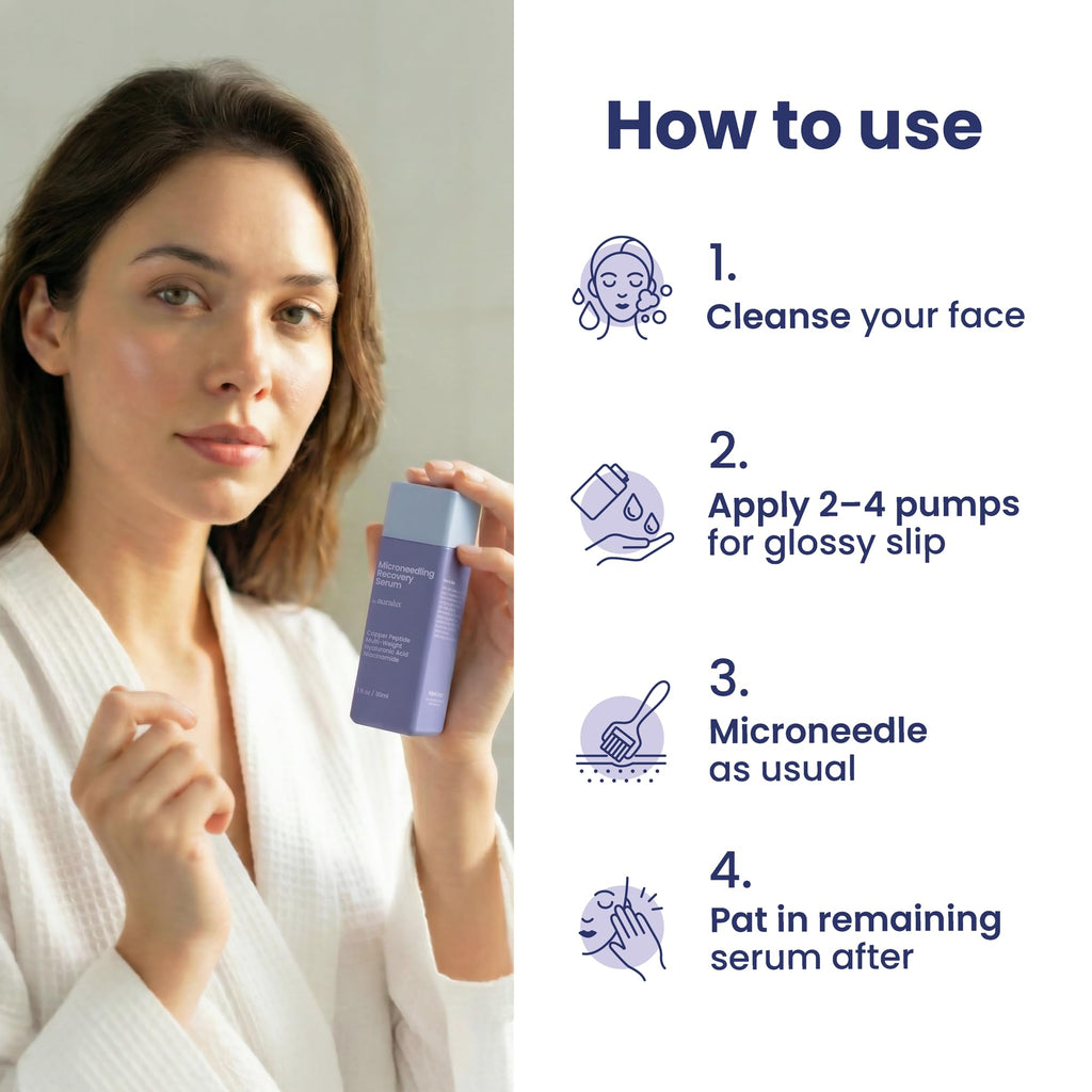Berkland Auralux Microneedling Serum – Glide + Recovery in One Step for Dermarollers & Devices