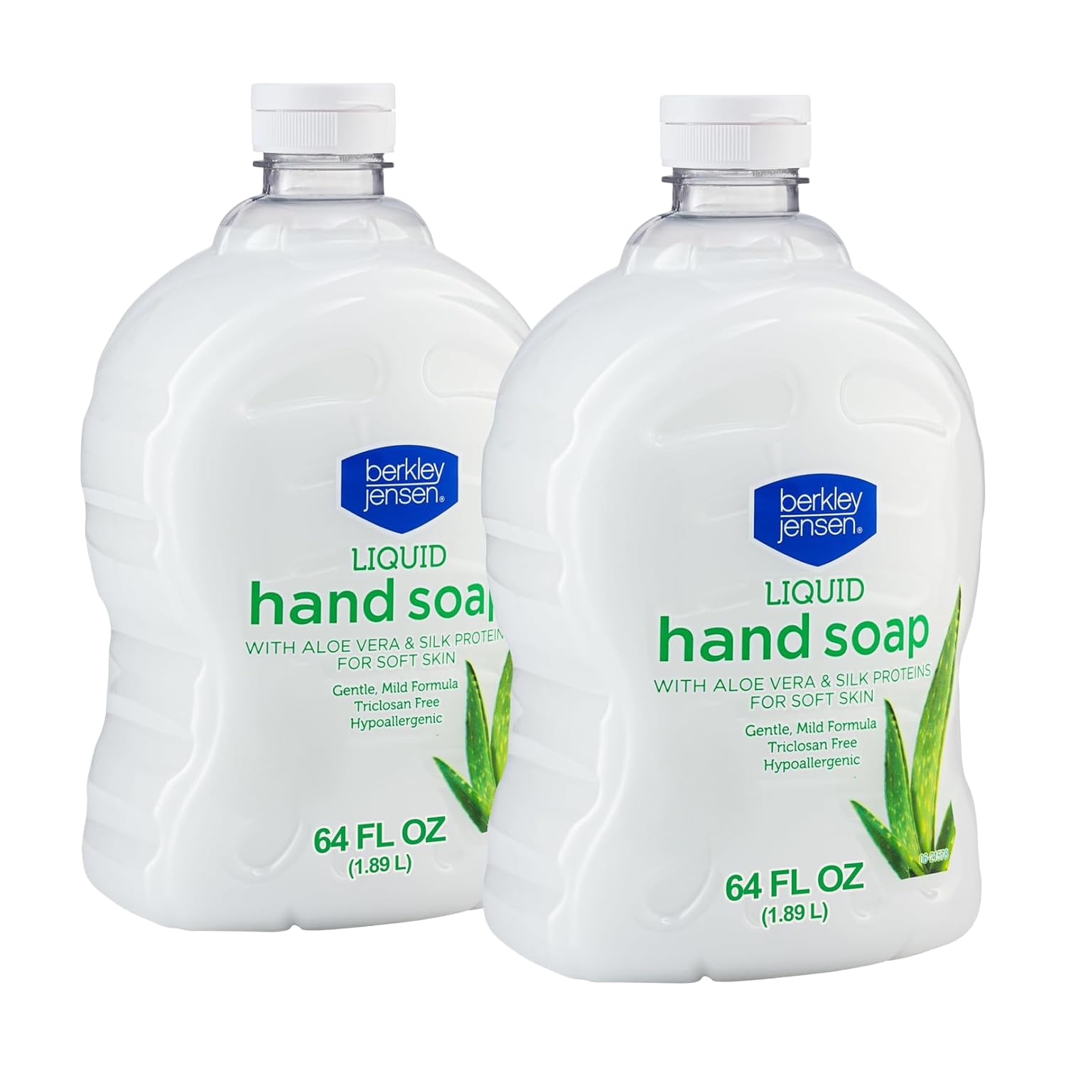 Berkley Jensen Liquid Hand Soap with Aloe Vera – 64 oz Refills (Pack of 2) | Hypoallergenic