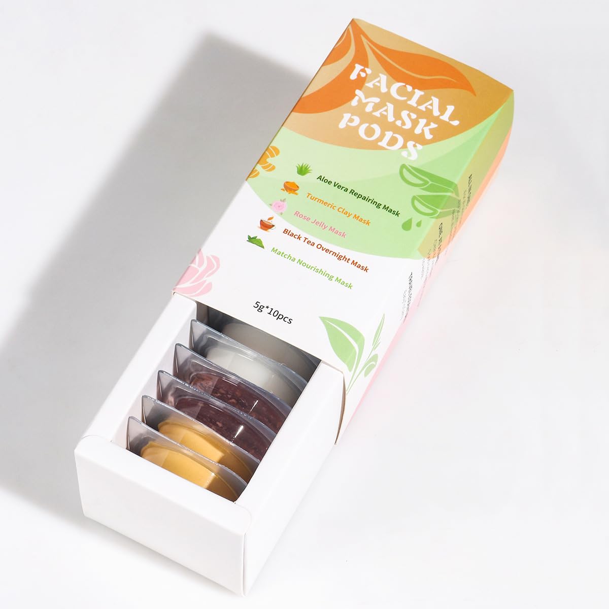 BERVEAL Organic Clay Mask Kit - Turmeric Green Tea Pink Rose for Acne-Prone Skin & Brightening