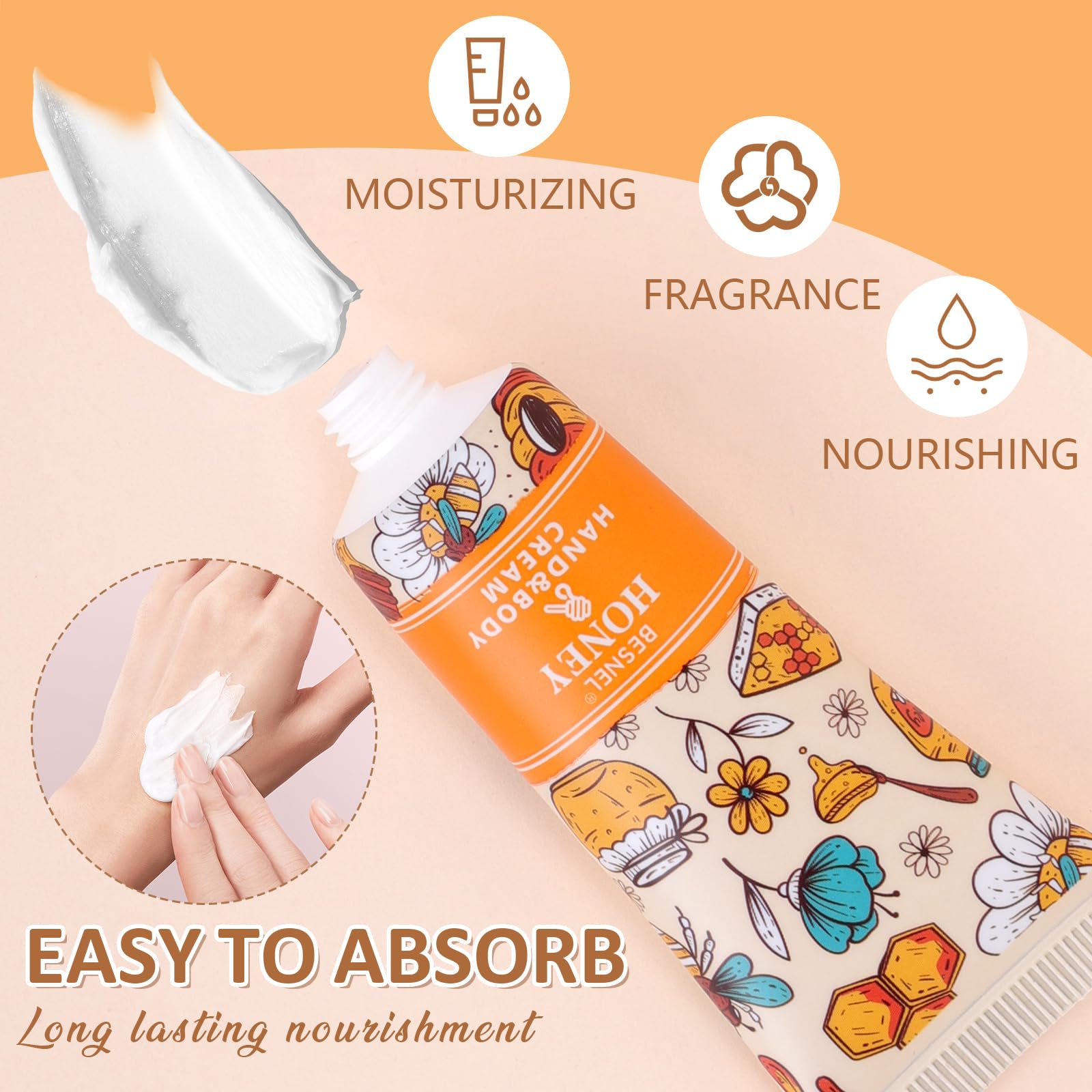 BESNEL 24-Pack Hand Cream Gift Set – 12 Fragrances, Travel-Size Lotions