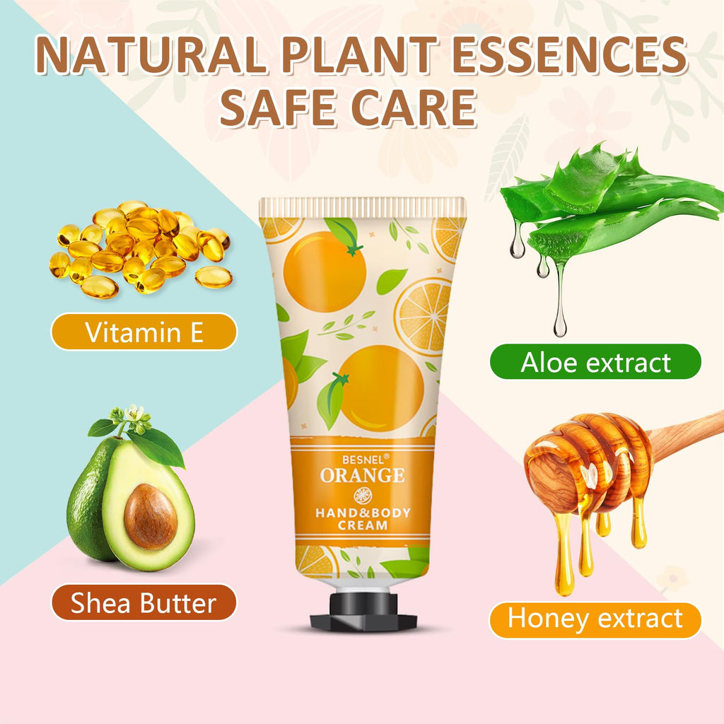 BESNEL 24-Pack Hand Cream Gift Set – 12 Fragrances, Travel-Size Lotions