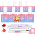 BESNEL Gel Nail Polish Remover 10 Pack - Quick, Non-Irritating Gel Remover Kit