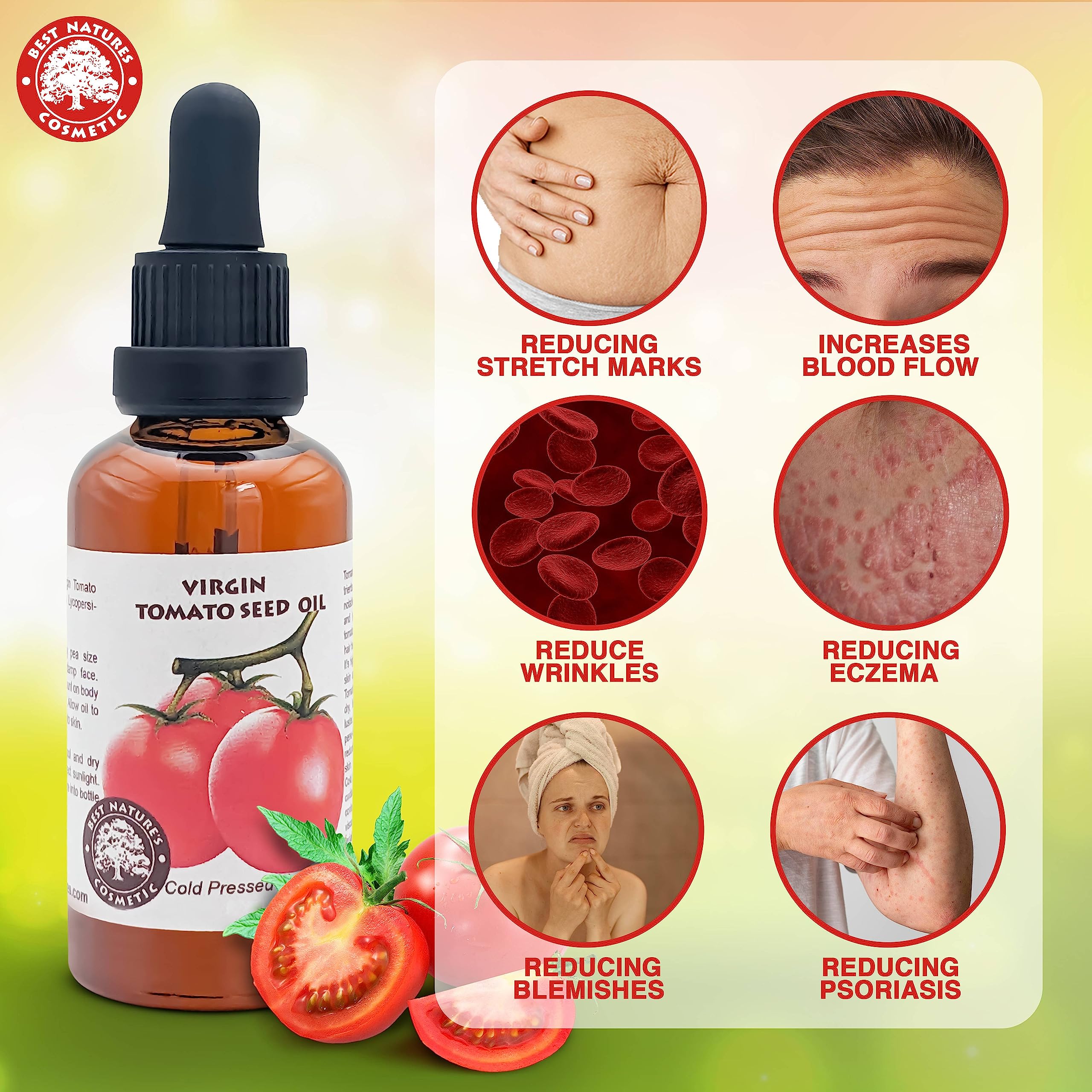 Best Nature's Tomato Seed Oil – Cold Pressed, Unrefined (2 oz) | Skin & Hair Moisturizer | Best Nature's Cosmetics