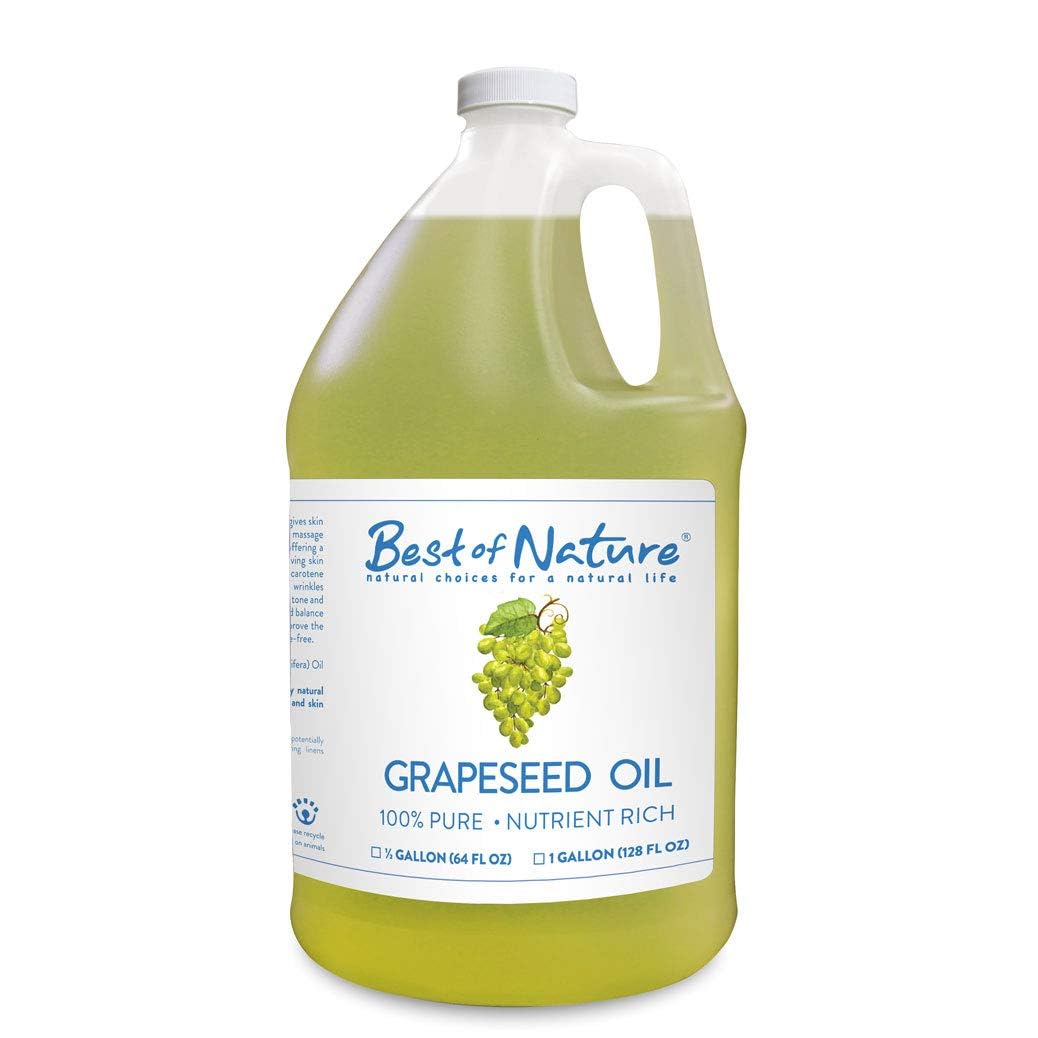 Best of Nature 100% Pure Grapeseed Oil – Unscented, Lightweight Carrier Oil (64 oz)