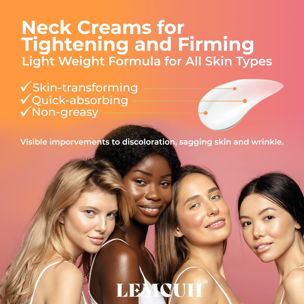 Bestkiss Neck Cream for Tightening & Firming – Retinol, Niacinamide, Hyaluronic Acid (2.8 oz)