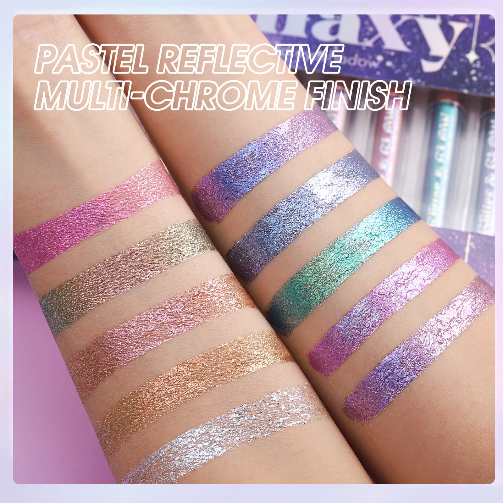 BestLand Liquid Glitter Eyeshadow Set – Multichrome, Long-Lasting, Quick-Drying, Water-Infused Sparkle