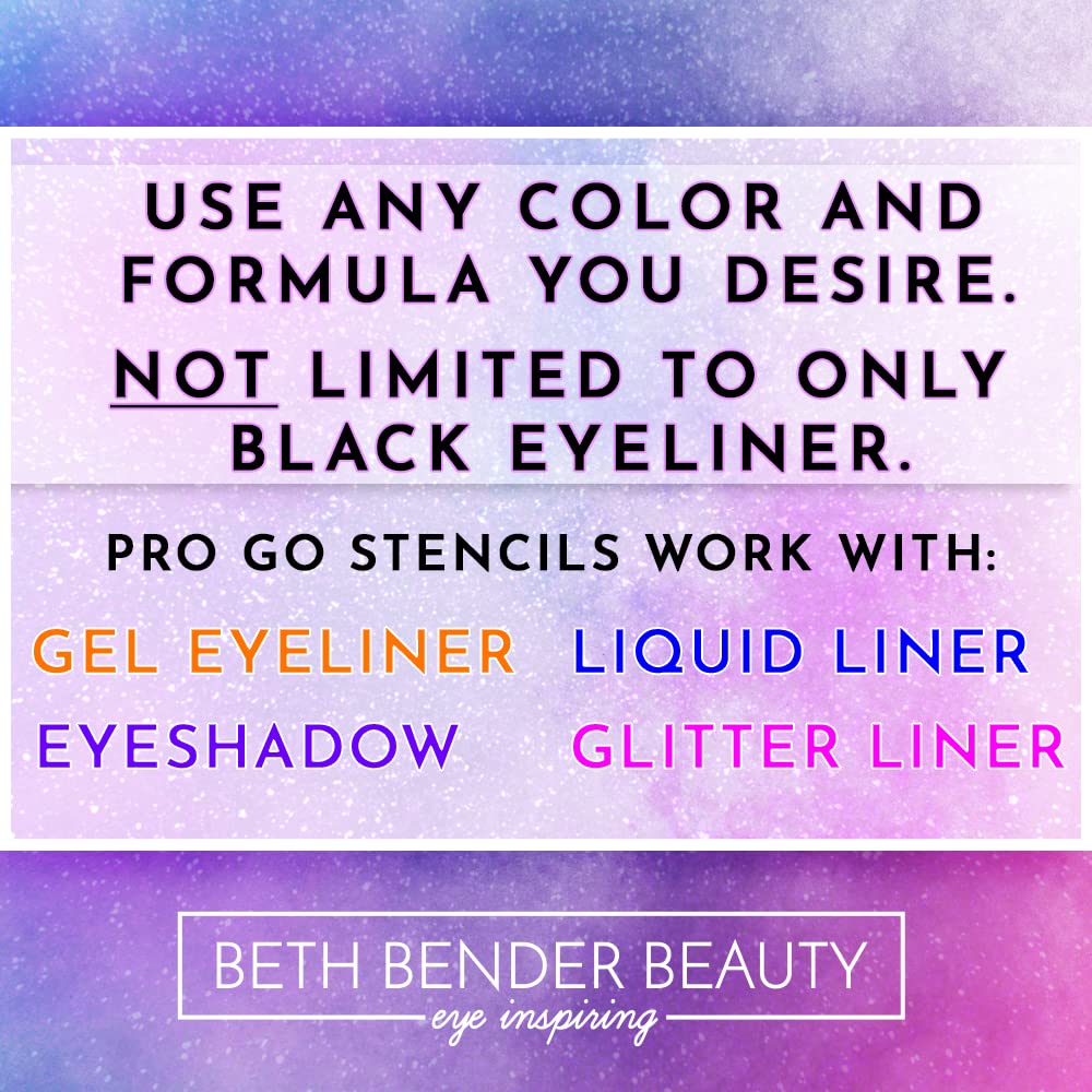 Beth Bender Beauty Pro Go Eyeliner Stencil — Cat Eye Kit, Made in USA, Cruelty-Free & Vegan